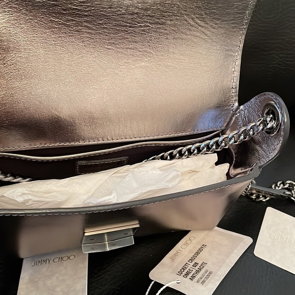Jimmy Choo Lockett Silver Purse - Picture 6 of 13